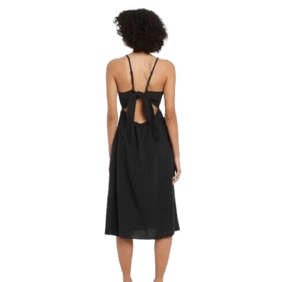 NWT- Universal Thread Black Open Tie Back Dress - Picture 3 of 8